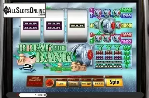 Game Workflow screen. Break the Bank from Genii