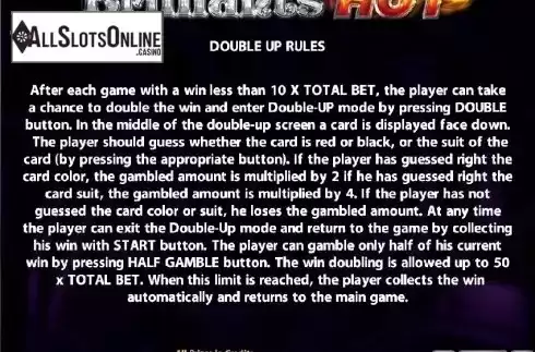 Paytable 3. Brilliants Hot from Casino Technology