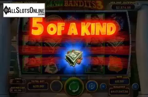 5 of a Kind. Cash Bandits 3 from RTG