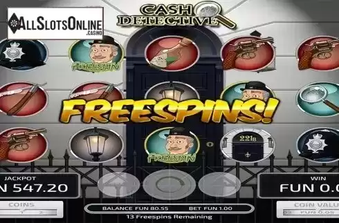 Free spins screen. Cash Detective from Concept Gaming