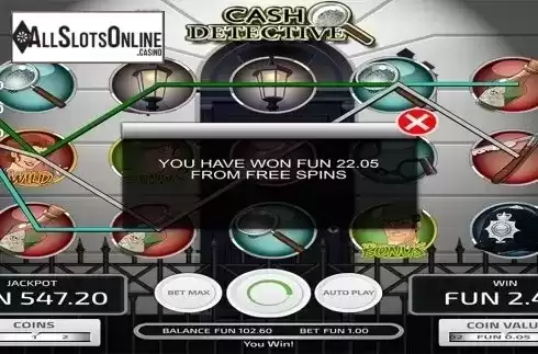 Big win screen. Cash Detective from Concept Gaming
