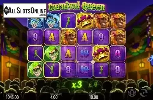 Base Pay Line screen. Carnival Queen from Thunderkick
