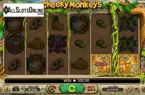 Win Screen. Cheeky Monkeys from Booming Games