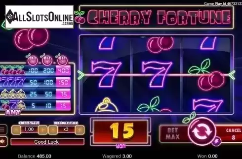 Win screen. Cherry Fortune from Swintt
