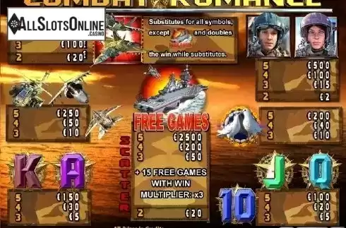 Paytable 1. Combat Romance from Casino Technology