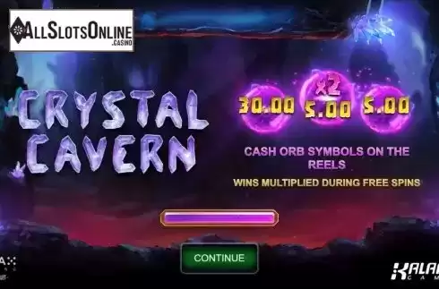 Start Screen. Crystal Cavern from Kalamba Games