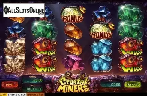 Reel Screen. Crystal Miners from Apollo Games