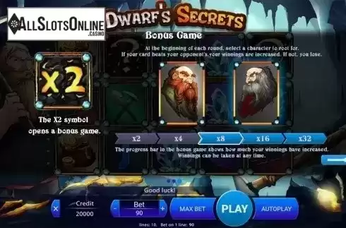 Paytable 3. Dwarfs Secrets from X Play