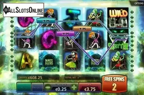 Free spins screen. Dancin' Zombies from BetConstruct