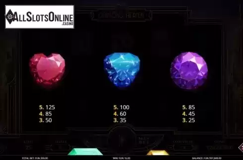 Symbols. Diamond Heaven from Leap Gaming