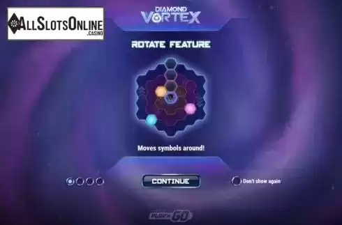 Start Screen. Diamond Vortex from Play'n Go