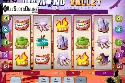 Game Workflow screen. Diamond Valley from Playtech