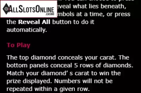 Game rules 2. Diamond (gamevy) from gamevy