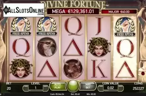 Free Spins Screen 1. Divine Fortune from NetEnt