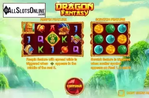 Start Screen. Dragon Fantasy from ReelFeel Gaming