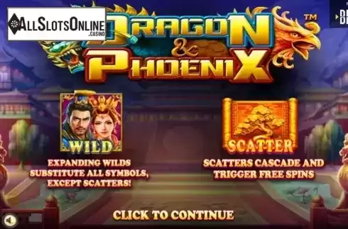 Start Screen. Dragon & Phoenix from Betsoft