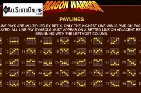 Paytable 2. Dragon Warrior (JDB168) from JDB168