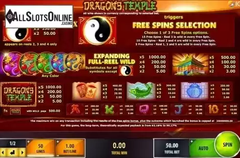 Screen2. Dragon's Temple from IGT