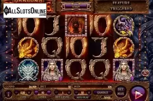 Win screen. Dragon's Throne from Habanero