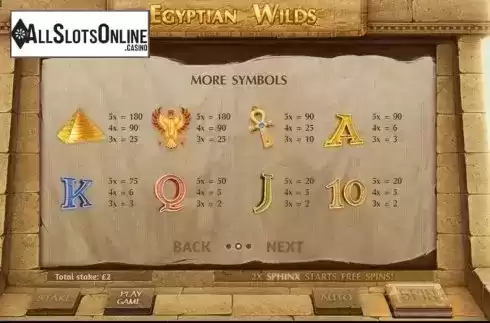 Screen3. Egyptian Wilds from Cayetano Gaming