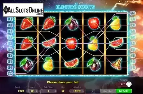 Reel Screen. Electro Fruits from Five Men Games