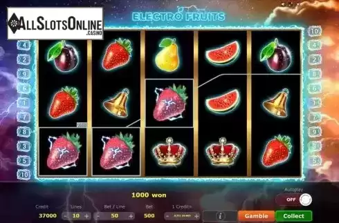 Win Screen 3. Electro Fruits from Five Men Games