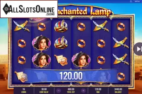 Win Screen. Enchanted Lamp from IGT