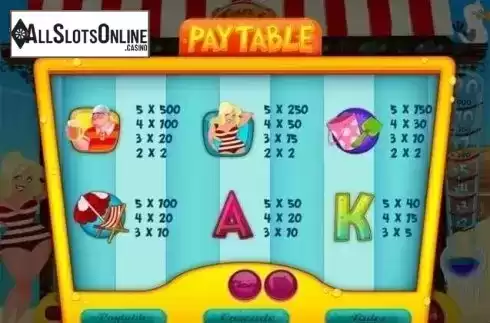 Paytable 1. Fun in the Sun from Gamesys