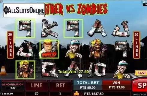 Win screen 2. Father & Zombies from Spadegaming