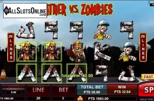 Win screen 3. Father & Zombies from Spadegaming