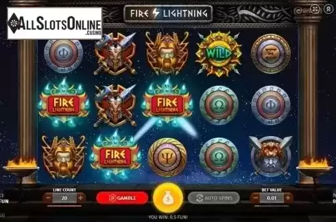 Win screen. Fire Lightning from BGAMING