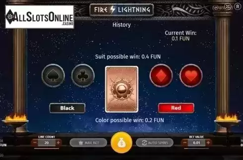 Gamble screen. Fire Lightning from BGAMING