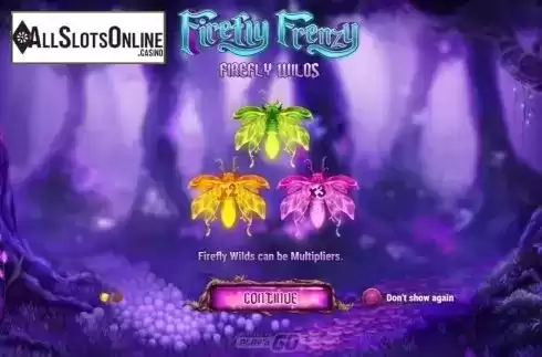 Start Screen. Firefly Frenzy from Play'n Go