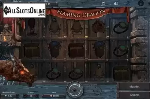 Win screen. Flaming Dragon from Booming Games
