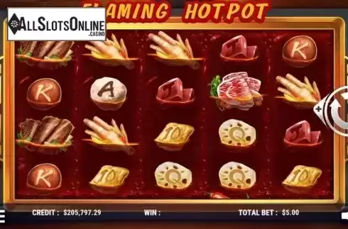 Screen2. Flaming Hotpot from Slot Factory