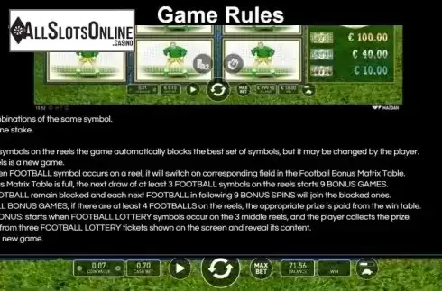 Game Rules. Football Mania from Wazdan