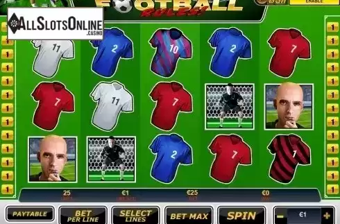 Reels screen. Football Rules from Playtech