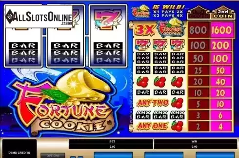 Reels screen. Fortune Cookie from Microgaming