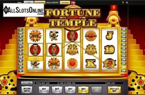Win Screen . Fortune Temple from Gamesys