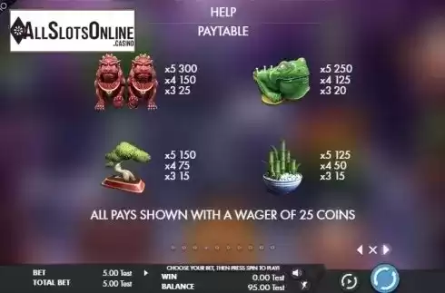 Paytable 4. Fortune turtle from Genesis