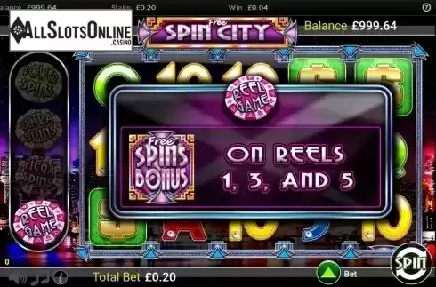 Screen 3. Free Spin City from Betdigital