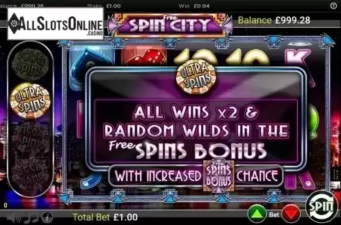 Screen 5. Free Spin City from Betdigital
