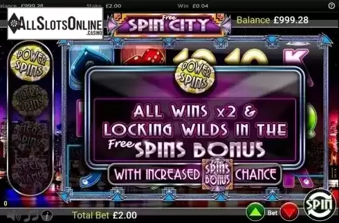 Screen 6. Free Spin City from Betdigital