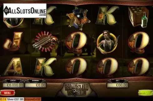 Reel screen. Gangster World from Apollo Games