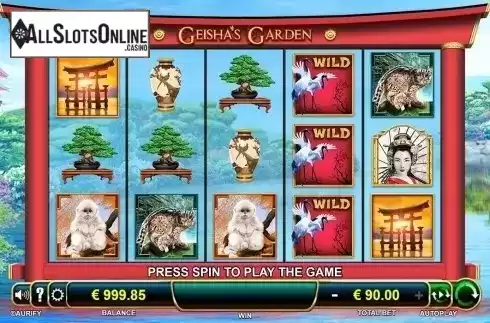 Reels screen. Geisha's Garden from Aurify Gaming