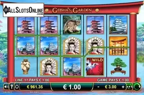 Win screen 2. Geisha's Garden from Aurify Gaming