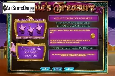 Paytable 3. Genie's Treasure (2by2) from 2by2 Gaming