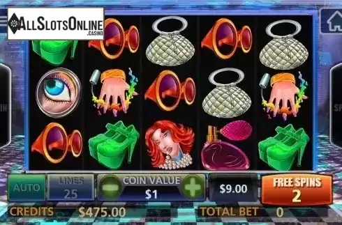 Free Spins screen. Glamour World from MultiSlot
