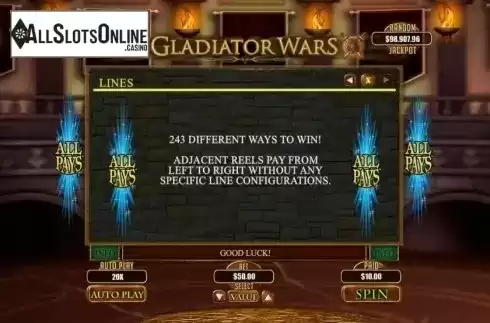 Lines. Gladiator Wars from RTG