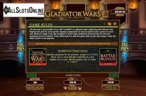 Rules. Gladiator Wars from RTG